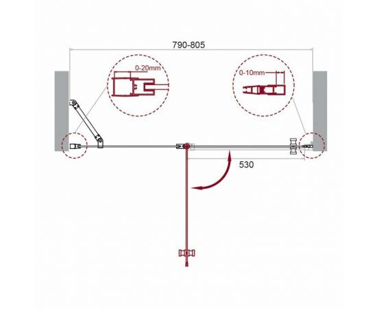 Душевая дверь BelBagno ETNA-B-12-60/20-C-Cr_, изображение 9