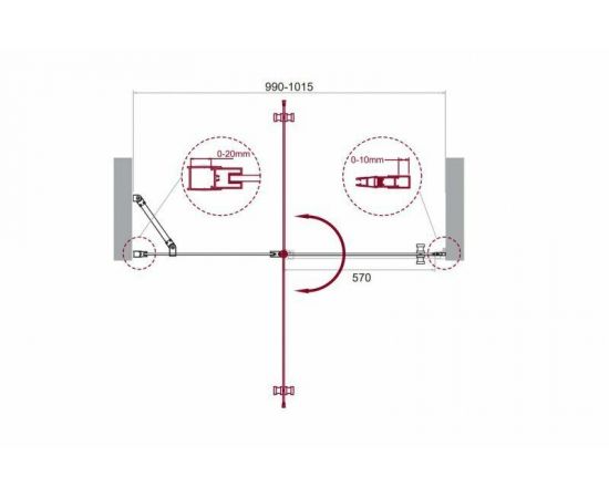 Душевая дверь BelBagno ETNA-B-12-60/40-C-Cr-90_, изображение 9