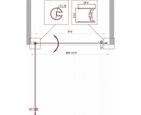 Душевая дверь BelBagno UNO-B-1-100-P-Cr_, изображение 2