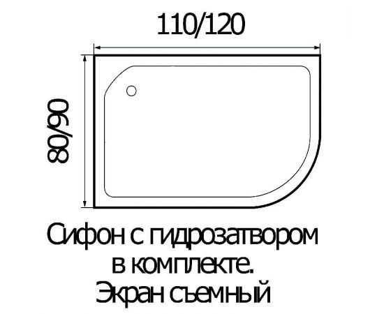 Поддон для душа WEMOR 120/90/15 L ассимметрия_, изображение 4