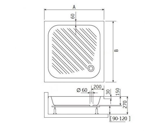 Душевой поддон квадратный RGW B/CL-S-A 16180188-51-A_, изображение 3