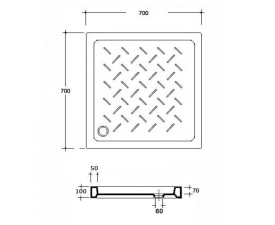 Душевой поддон квадратный керамический RGW CR 19170177-01_, изображение 2