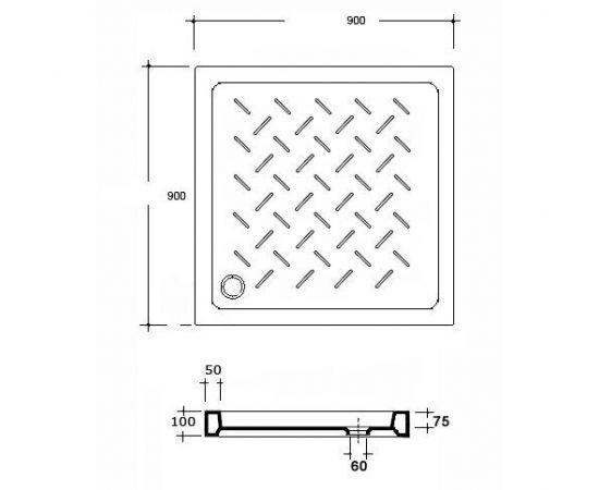 Душевой поддон квадратный керамический RGW CR 19170199-01_, изображение 2