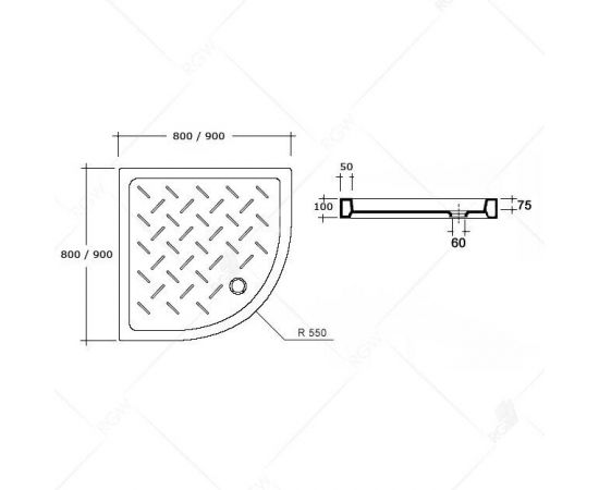 Душевой поддон полукруглый керамический RGW CR/R 19170499-01_, изображение 2