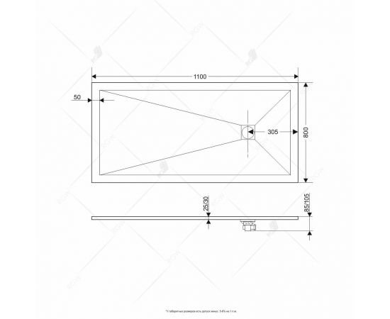 Душевой поддон прямоугольный RGW ST-G 16152811-02_, изображение 4