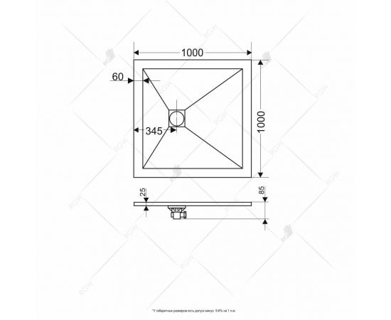 Душевой поддон квадратный RGW ST-G 16152100-02_, изображение 4