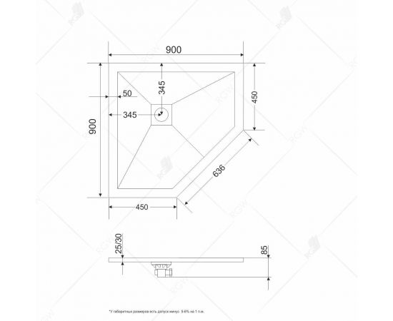 Душевой поддон трапеция RGW ST/T-G 16155099-02_, изображение 2