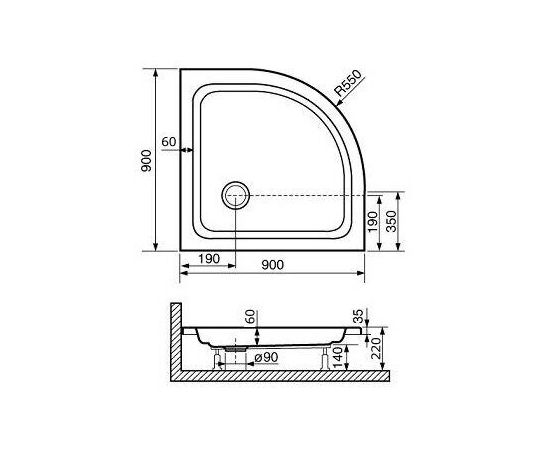 Душевой поддон полукруглый RGW STYLE P 16180488-11_, изображение 2