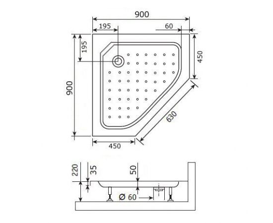 Душевой поддон трапеция RGW STYLE-TR 16180599-11_, изображение 2