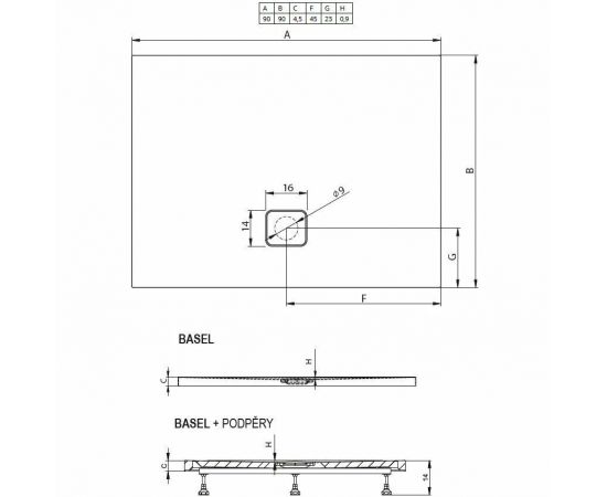 Акриловый душевой поддон Riho Basel 412 90x90 белый + сифон DC220050000000S_, изображение 8