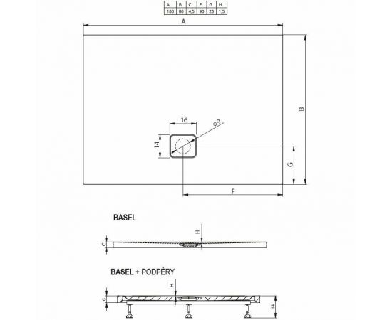 Акриловый душевой поддон Riho Basel 424 180x80 белый + сифон DC390050000000S_, изображение 4