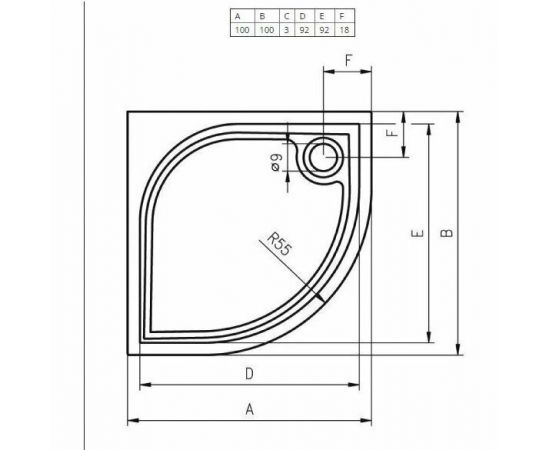 Душевой поддон из литьевого мрамора Riho Kolping DB18 100x100 R55 белый + сифон DB1800500000000_, изображение 8