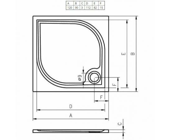 Душевой поддон из литьевого мрамора Riho Kolping DB34 120x90 белый + сифон DB3400500000000_, изображение 3