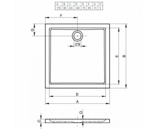 Акриловый душевой поддон Riho Zurich 246 170x80 белый DA8000500000000_, изображение 3