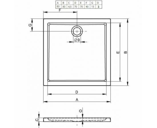 Акриловый душевой поддон Riho Zurich 248 80x80 белый DA5600500000000_, изображение 2