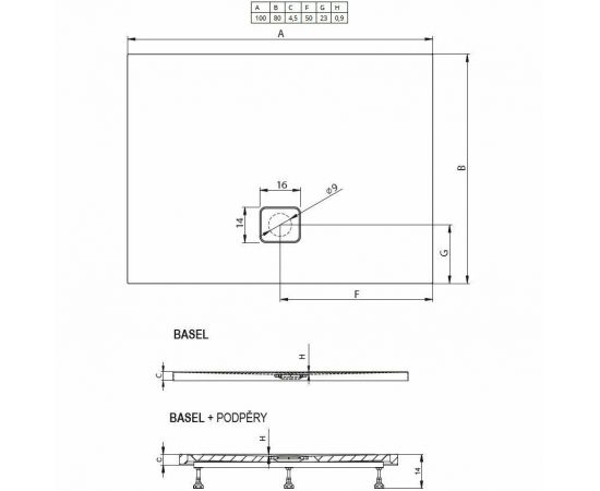 Акриловый душевой поддон Riho Basel 404 120x80 черный глянец, накладка хром DC141600000000S_, изображение 3