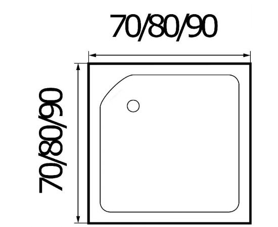 Поддон для душа WEMOR квадратный 90/90/24_, изображение 3