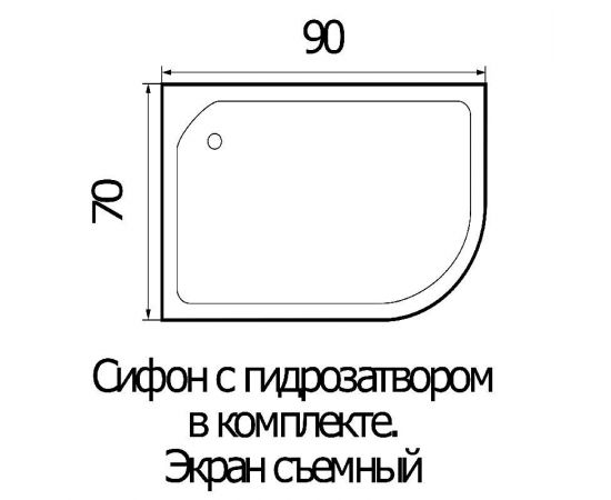 Поддон для душа WEMOR 90/70/24 L_, изображение 5