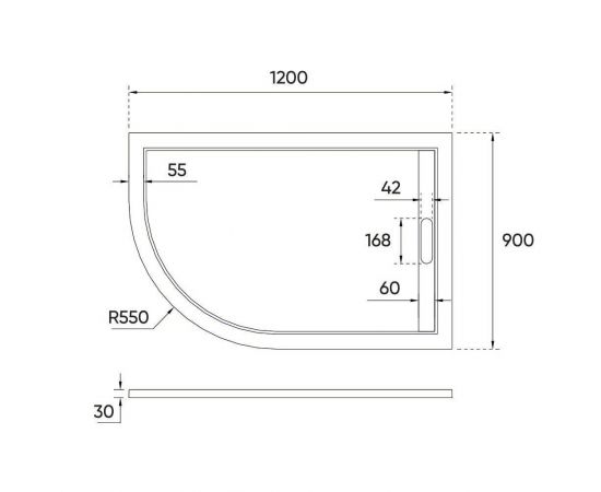 Душевой поддон Veconi 120x90x3 TZ06L-12090A-01-19C3_, изображение 2