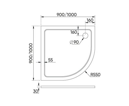 Душевой поддон Veconi 90x90x3 TZ10-90PL-01-19C3_, изображение 2