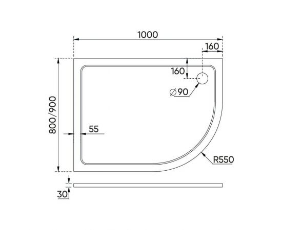 Душевой поддон Veconi 100x80x3 TZ11L-10080A-01-19C3_, изображение 2