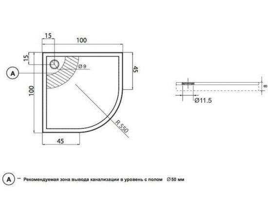 Душевой поддон Aquanet Alfa/Delta 100x100_, изображение 5