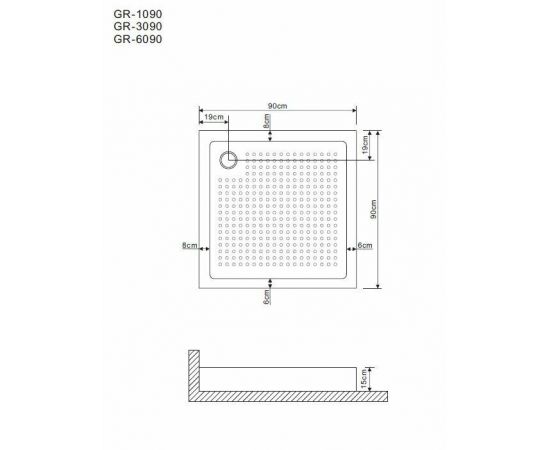 Душевой поддон Grossman 90х90х15 GR-119109020_, изображение 2