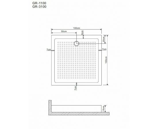 Душевой поддон Grossman 100х100х15 GR-119110020_, изображение 2