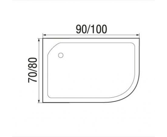 Поддон для душа WEMOR 100/70/24  L асимметрия_, изображение 3