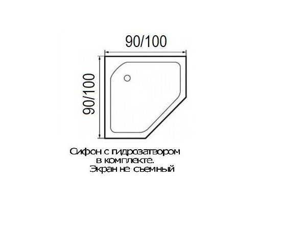 Душевой поддон WEMOR 90/90/14 P пятиугольный_, изображение 5