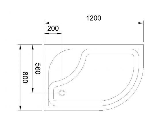 Душевой поддон Royal Bath 8120BK 120x80x45 левый_, изображение 3