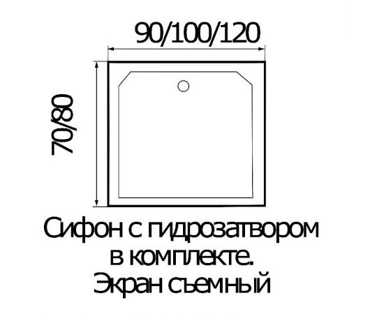 Поддон для душа WEMOR 100/80/24 S прямоугольный_, изображение 3