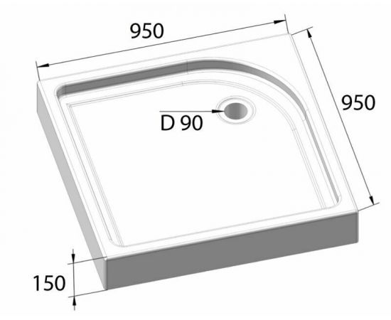 Акриловый поддон BelBagno TRAY-BB-A-95-15-W_, изображение 5