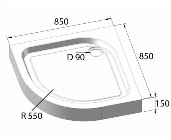 Акриловый поддон BelBagno TRAY-BB-R-85-550-15-W_, изображение 5