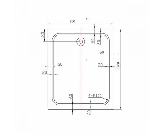 Поддон для душа акриловый Vincea VST-2AR-9012, 1200*900*135, сифон Ф90 с гидрозатвором_, изображение 3