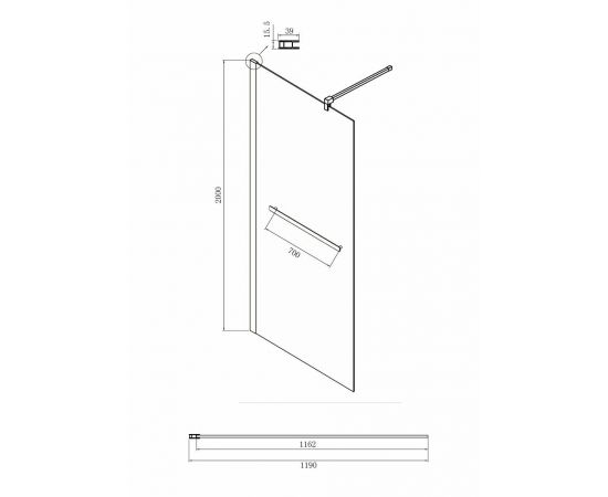 Душевая перегородка Ambassador Walk-in 15031133 1200x2000_, изображение 4