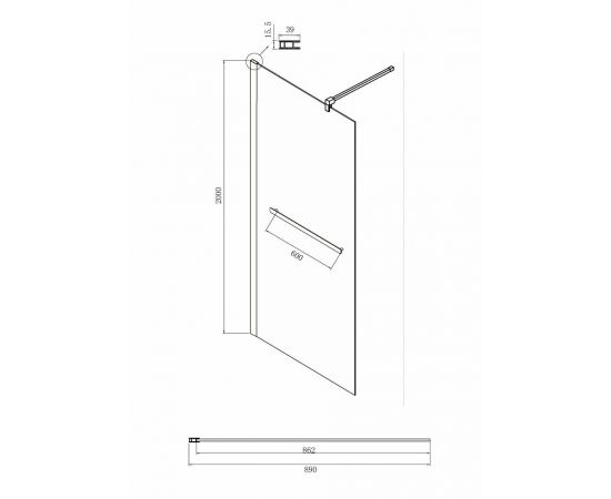 Душевая перегородка Ambassador Walk-in 15031136 900x2000_, изображение 4