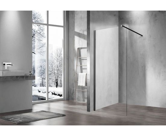 Душевая перегородка Vincea Walk-In VSW-1H800CLB, 80х200, профиль черный матовый, стекло прозрачное_, изображение 2