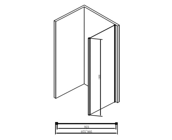 Душевая перегородка ABBER Schwarzer Diamant AG100BS_, изображение 5