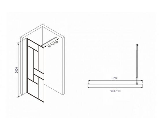 Душевая перегородка ABBER Immer Offen AG63090B_, изображение 4