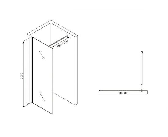 Душевая перегородка ABBER Immer Offen AG61090_, изображение 4