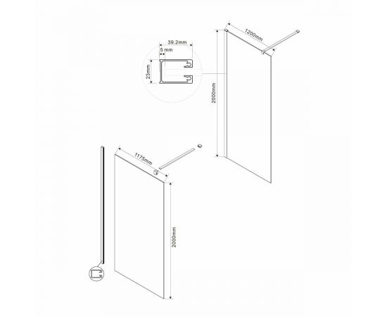 Душевая перегородка Vincea Walk-In VSW-1H120CL, 120х200, профиль хром, стекло прозрачное_, изображение 3