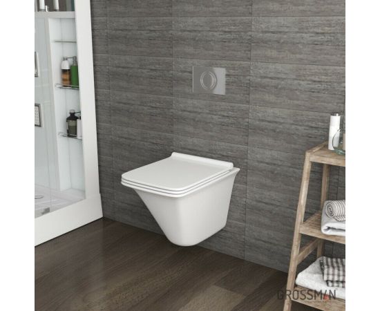 Унитаз подвесной Grossman GR-4413S безободковый с тонкой крышкой_, изображение 5