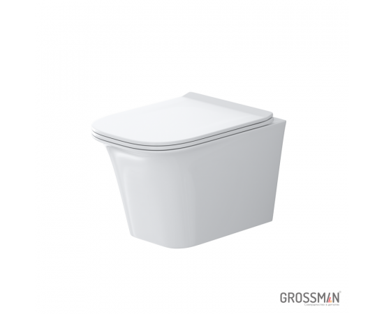 Унитаз подвесной Grossman Classic GR-4463S безободковый с тонкой крышкой_