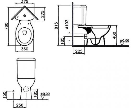 Унитаз-компакт VitrA Arkitekt 9754B003-7200_, изображение 3