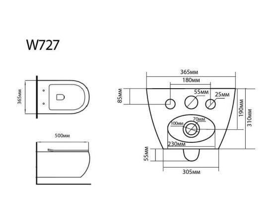 Подвесной унитаз Black&White W-727_, изображение 2