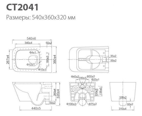Унитаз подвесной SSWW CT 2041_, изображение 6