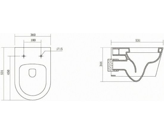 Унитаз подвесной Aquatek Бетта AQ1253W-00_, изображение 2
