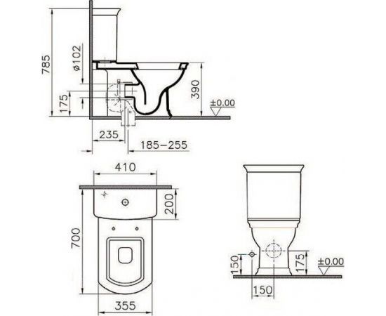 Унитаз-компакт VitrA Serenada 9722B003-7204_, изображение 3