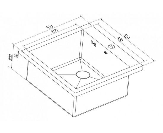 Кухонная мойка Zorg Inox X 51х51х20 HR-5151HR_, изображение 2